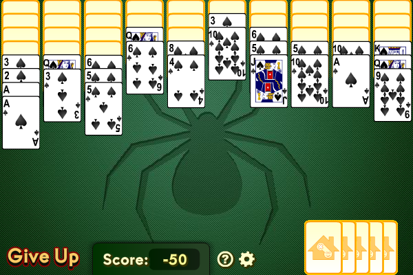 Paciência spider com 4 naipes 