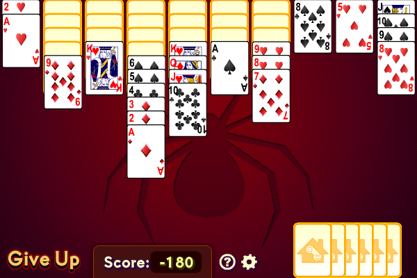 Spider Solitaire 1,2 and 4 suits 